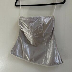 Vintage White House Black Market Silver Top